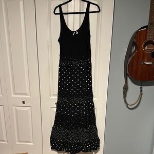 Anthropologie Black and White Polka Dot Dress size large